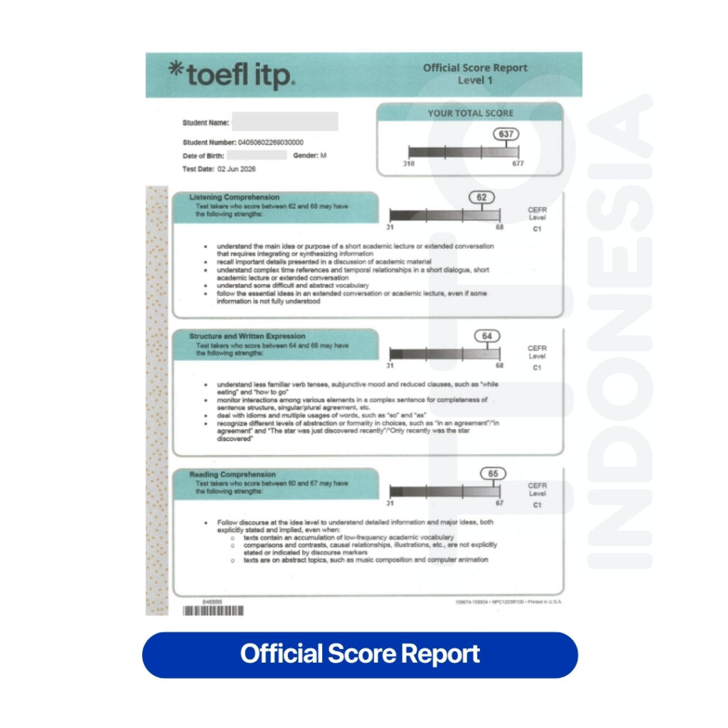 Official Score Report