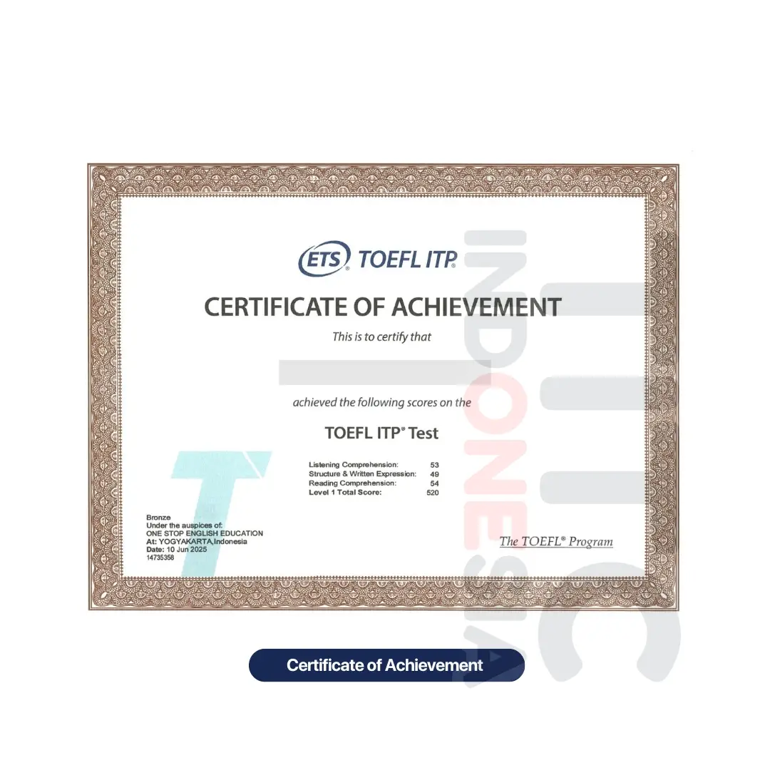 TOEFL ITP Score Report TOEFL ITP Score Report